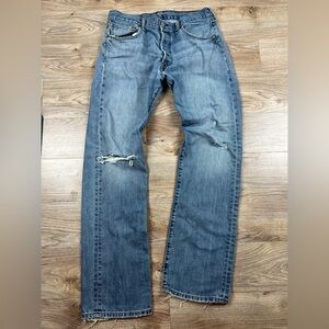 Levi’s 501 Button Fly Distressed Denim Jeans Mens 34 34